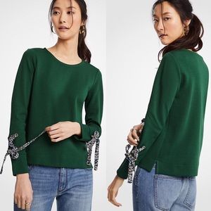 Ann Taylor Tie Sleeve Sweatshirt